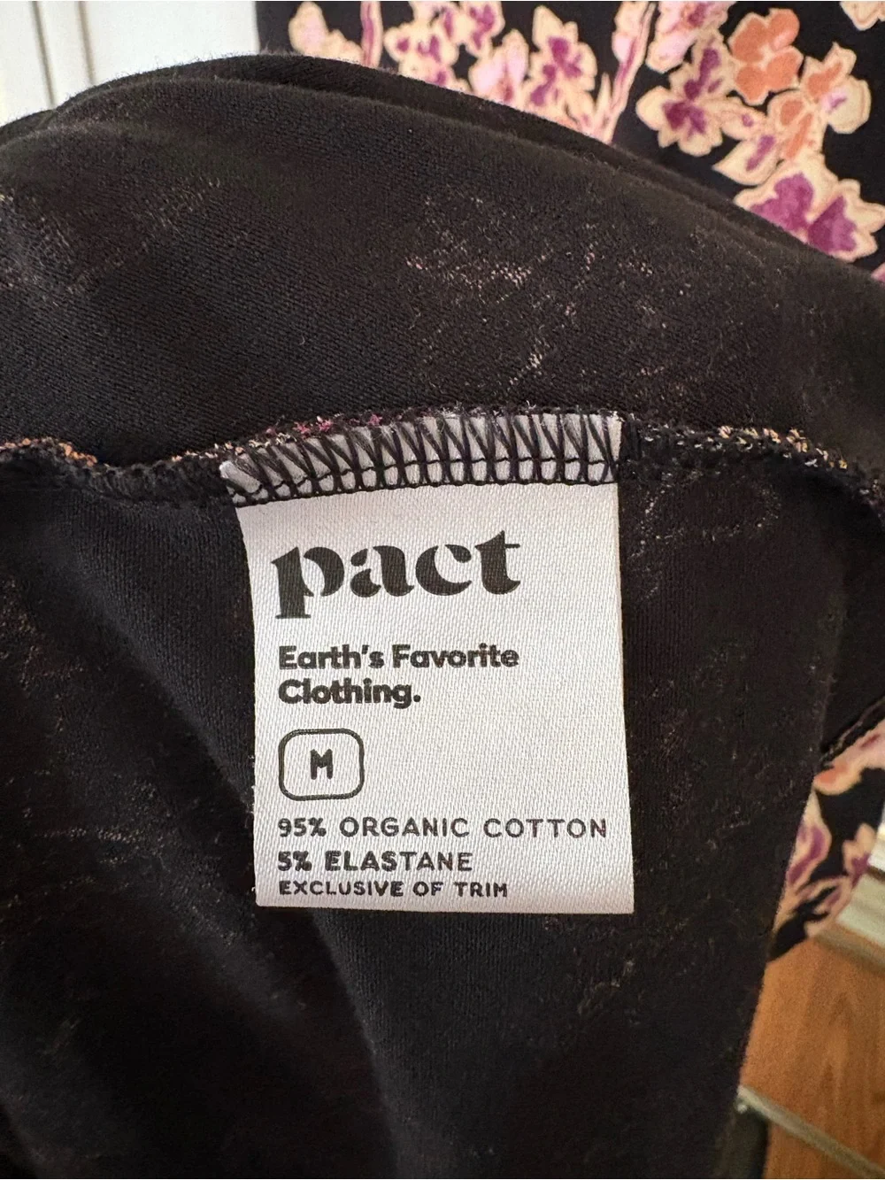Pact Organic Cotton Midi Dress M Floral Keyhole Back Pockets Cottagecore - Picture 10 of 11